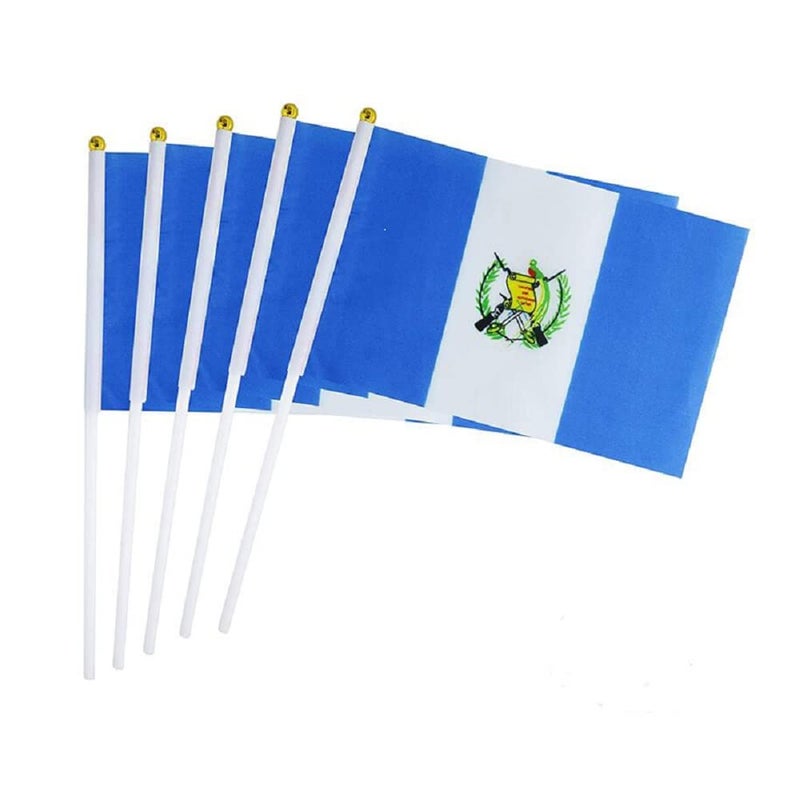 mflagperft Guatemala Flag Guatemalan Flag  Small Mini Handheld Guatemala Flags on Stick  Ideal for Party Parades Sports Events Patriotic Festival Decorations - Image 1